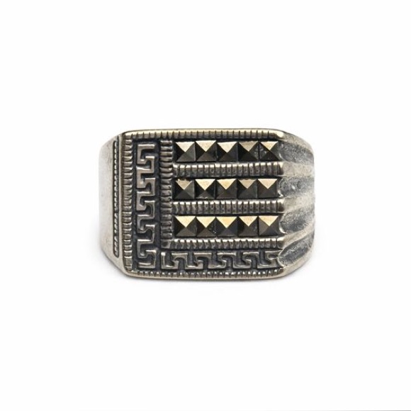 S925 Marcasite Signet Ring